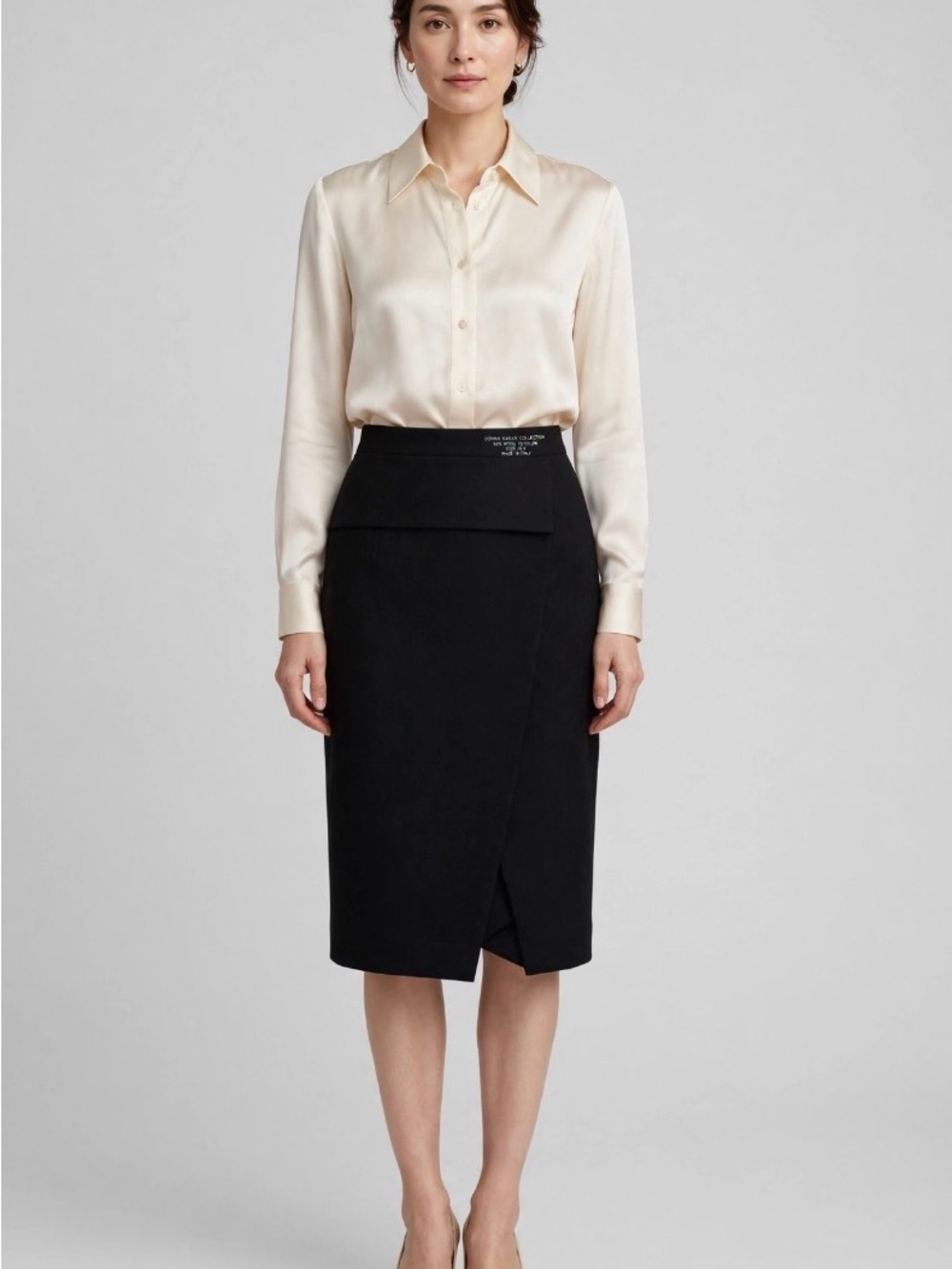 Donna Karan Collection Black WoolPencil Skirt